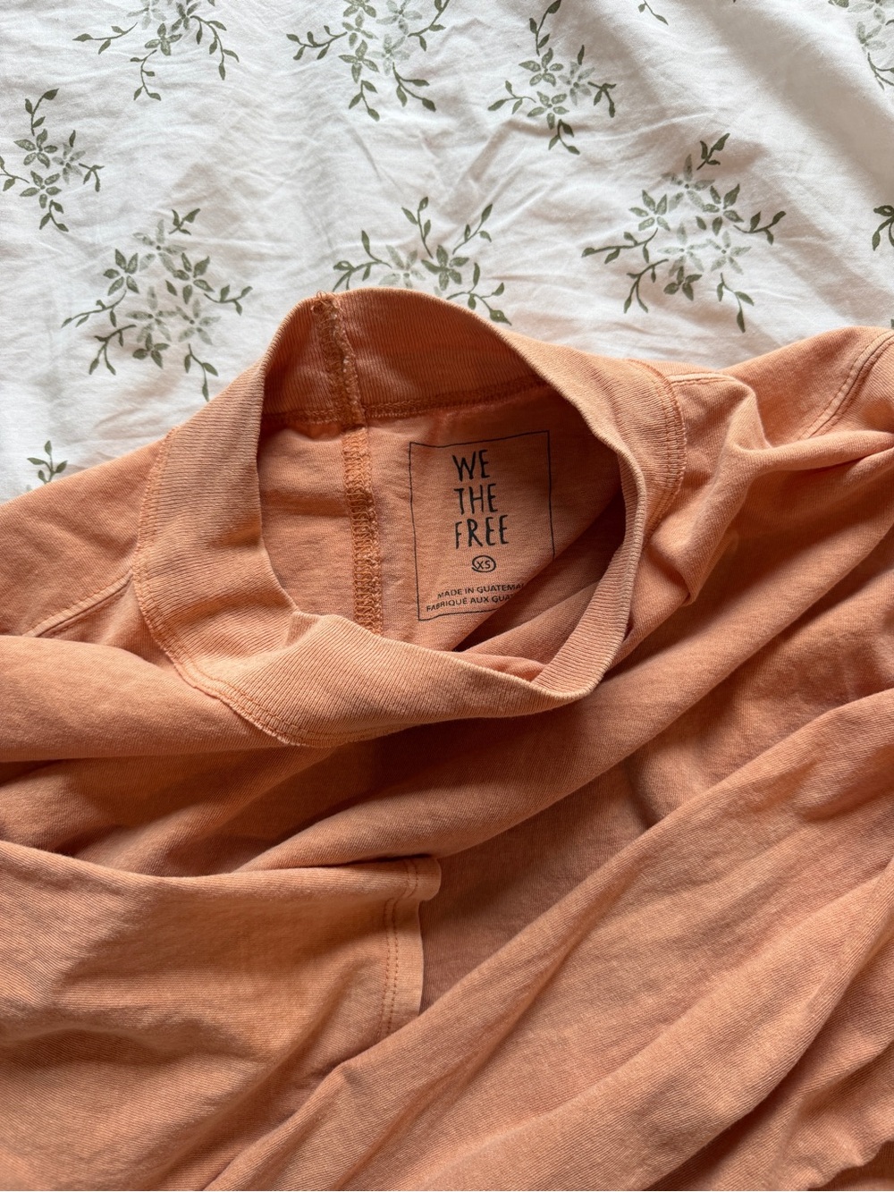 Free People We The Free Rust Orange Cropped Mock Neck Top XS - Picture 4 of 5